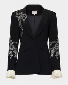 Cheyenne Embroidered Cascading Ribbon Blazer at Neiman Marcus