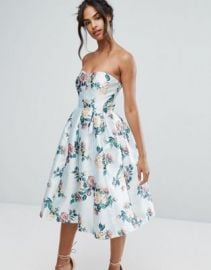 Chi Chi London Structured Bandeau Midi Dress at asos com at Asos