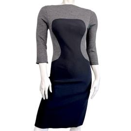 Chiara Boni Dresses Chiara Boni La Petit Robe Black Grey Stretch Neoprene Bodycon Mini Dress Poshmark at Poshmark