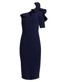 Chiara Boni La Petite Robe - Aleece One-Shoulder Ruffle Sheath at Saks Fifth Avenue