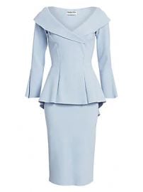 Chiara Boni La Petite Robe - Zoya Long-Sleeve Peplum Sheath Dress at Saks Fifth Avenue