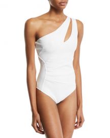 Chiara Boni La Petite Robe Ani One-Shoulder Solid One-Piece Swimsuit at Neiman Marcus