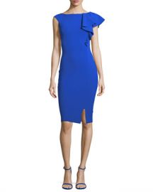 Chiara Boni La Petite Robe Chitra Asymmetric Ruffle Cocktail Sheath Dress at Neiman Marcus