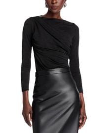 Chiara Boni La Petite Robe Draped Long Sleeve Top Bloomingdales at Bloomingdales