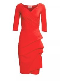 Chiara Boni La Petite Robe Florian Side Ruffle Dress in red at Saks Fifth Avenue