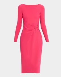 Chiara Boni La Petite Robe Gathered Bateau Neck Midi Sheath Dress at Neiman Marcus