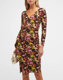Chiara Boni La Petite Robe Gota Draped Floral Print Sheath Dress at Neiman Marcus
