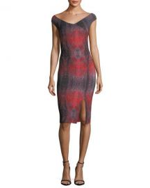 Chiara Boni La Petite Robe Irene Printed Bateau-Neck Cocktail at Neiman Marcus