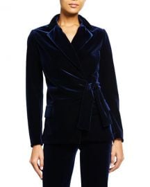 Chiara Boni La Petite Robe Karin Collared Velvet Jacket at Neiman Marcus