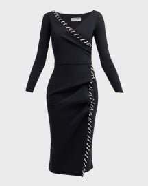 Chiara Boni La Petite Robe Lace-Up Bodycon Midi Dress at Neiman Marcus