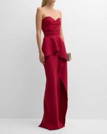 Chiara Boni La Petite Robe Miya Gown in Garnet at Neiman Marcus