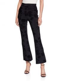 Chiara Boni La Petite Robe Niche Floral Printed Boot-Cut Ankle Pants at Neiman Marcus