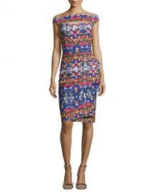 Chiara Boni La Petite Robe Off-the-Shoulder Printed Cutout Cocktail at Neiman Marcus