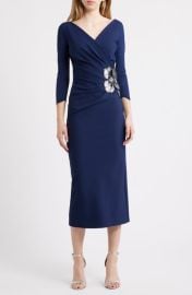 Chiara Boni La Petite Robe Onori Sequin Appliqué Knit Midi Dress at Nordstrom