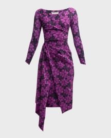 Chiara Boni La Petite Robe Pleated Floral-Print Bodycon Dress at Neiman Marcus