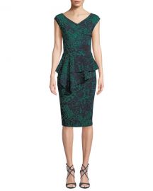 Chiara Boni La Petite Robe Tini Floral-Print Cap-Sleeve Sheath Dress at Neiman Marcus