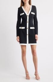 Chiara Boni La Petite Robe Toluke Bicolor Long Sleeve Minidress at Nordstrom