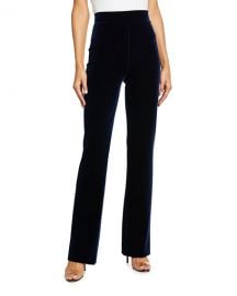 Chiara Boni La Petite Robe Venusette High-Waist Velvet Flare-Leg Pants at Neiman Marcus