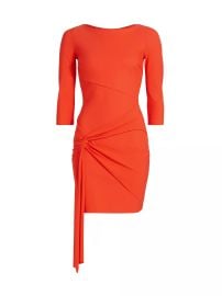 Chiara Boni La Petite Robe Yuko Draped Body Con Minidress in Orange Juice at Saks Fifth Avenue