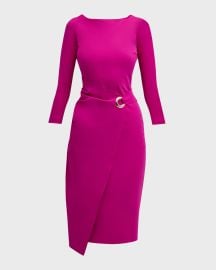 Chiara Boni La Petite Robe Zelie Bateau-Neck 34-Sleeve Midi Dress at Neiman Marcus