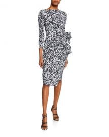 Chiara Boni La Petite Robe Zelma Side-Shirred Printed Dress at Neiman Marcus