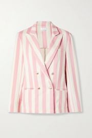 Chiara double-breasted striped cotton-twill blazer at Net a Porter