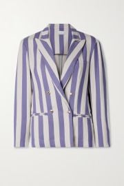 Chiara double-breasted striped cotton-twill blazer at Net a Porter