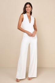 Chic White Jumpsuit - Backless Jumpsuit -Sleeveless Jumpsuit - Lulus at Lulus