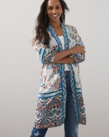 Chico s Barrel Sleeve Floral Print Duster at Chicos