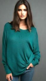 Chicos 2 Sweater Twist Front Knit Long Sleeve Round Neck Green Size Large P eBay at eBay