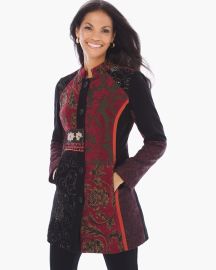 Chicos Antique Jacquard Mix Jacket at Chicos