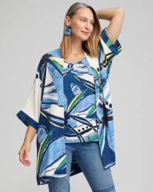 Chicos Floral Print Long Kimono at Chicos