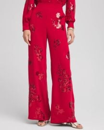 Chicos Floral Sequin Wide Leg Pants at Chicos