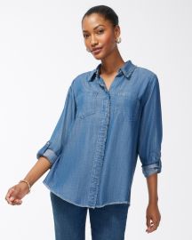 Chicos Fringe Denim Shirt at Chicos