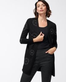 Chicos Spun Rayon Embellished Cardigan at Chicos