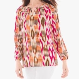 Chicos Tops Chicos Ikat Print Tunic Top Size Large at Poshmark