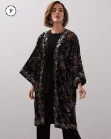 Chicos Travelers Velvet Kimono at Chicos