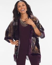 Chicos Velvet Burnout Kimono at Chicos