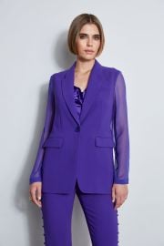Chiffon Combo Crepe Blazer Elie Tahari at Elie Tahari