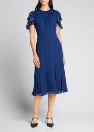 Chiffon Flutter-Sleeve Midi Dress by Jason Wu Collection at Bergdorf Goodman