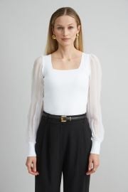 Chiffon Sleeve Sweater at Elie Tahari