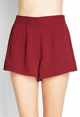 Chiffon shorts in burgundy at Forever 21