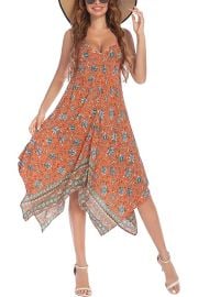 Chigant Womenx27s 2025 Summer Dress Casual Boho Sundress Spaghetti Strap Swimwear Cover Up Beach Flowy Midi Vacation Dresses at Womens Clothing store at Amazon