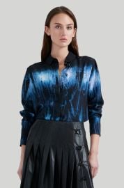 Chika Top in Berry Blue Shibori at Altuzarra