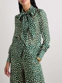 Chili pussy-bow polka-dot silk-voile shirt at Net a Porter