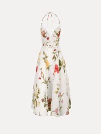 Chiné Dominican Mixed-Floral Faille Cocktail Dress at Oscar de la Renta