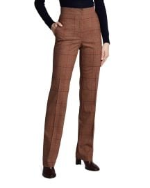 Chiyo Pebbled Crepe Glen Check Pants at Neiman Marcus