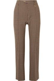 Chlo   - Cropped checked woven straight-leg pants at Net A Porter