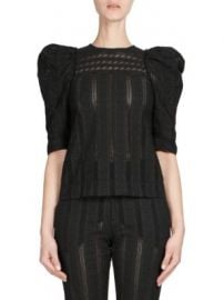 Chlo   - Embroidered Puff-Sleeve Top at Saks Fifth Avenue