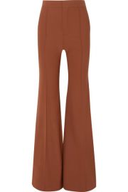 Chlo   - Grain de poudre stretch-wool flared pants at Net A Porter